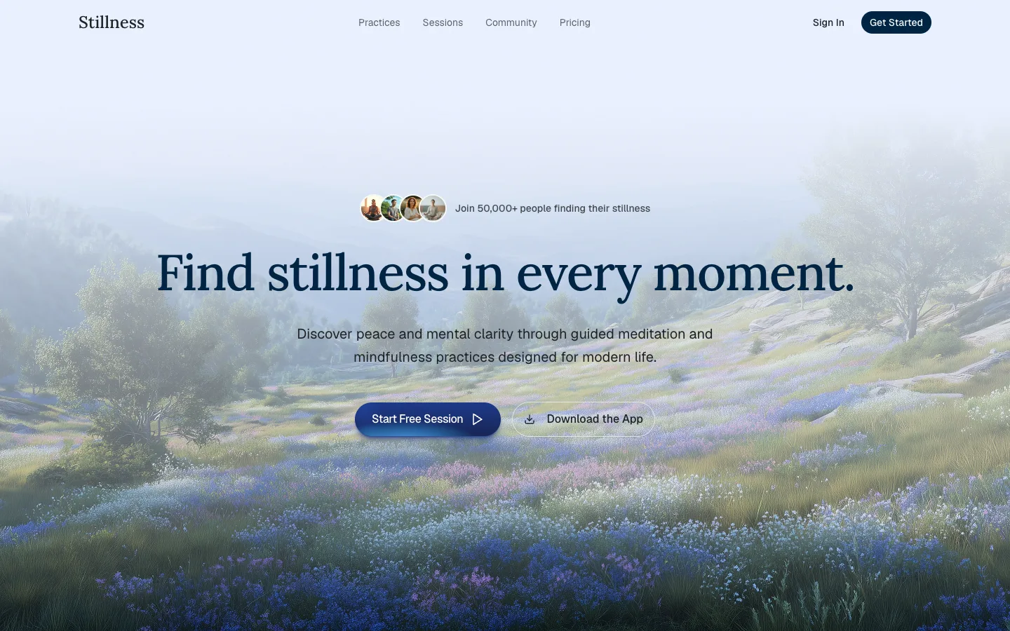 Stillness şablon önizlemesi